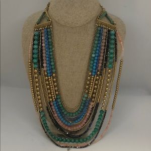 Stella Dot multicolored bead statement necklace